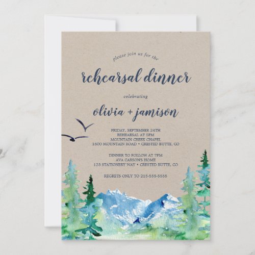 Kraft Rocky Mountain Rehearsal Dinner Invitation