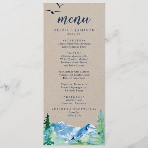 Kraft Rocky Mountain Wedding Dinner Menu