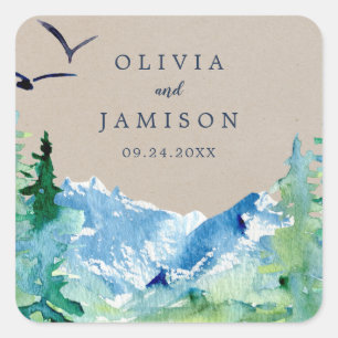 Kraft Rocky Mountain Wedding Envelope Seals