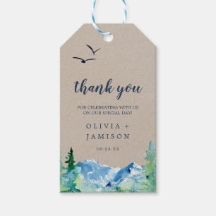 Kraft Rocky Mountain Wedding Thank You Favor Gift Tags