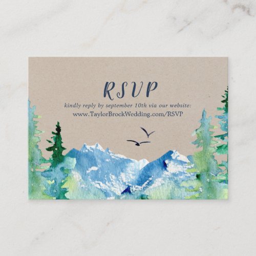 Kraft Rocky Mountain Wedding Website RSVP Enclosure Card