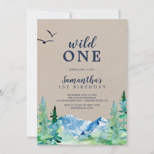 Kraft Rocky Mountain Wild One First Birthday Invitation