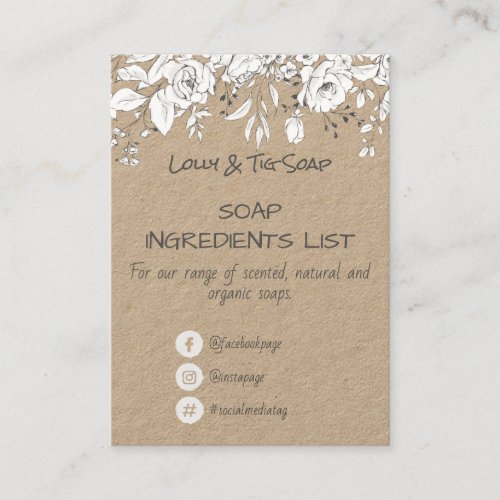 Kraft Rose Soap Fragrance Ingredients Business Card