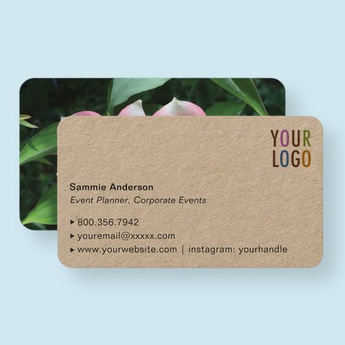 Kraft Rounded Corner Business Cards with Photo