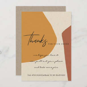 KRAFT RUST ORANGE ABSTRACT CORPORATE BUSINESS LOGO THANK YOU CARD