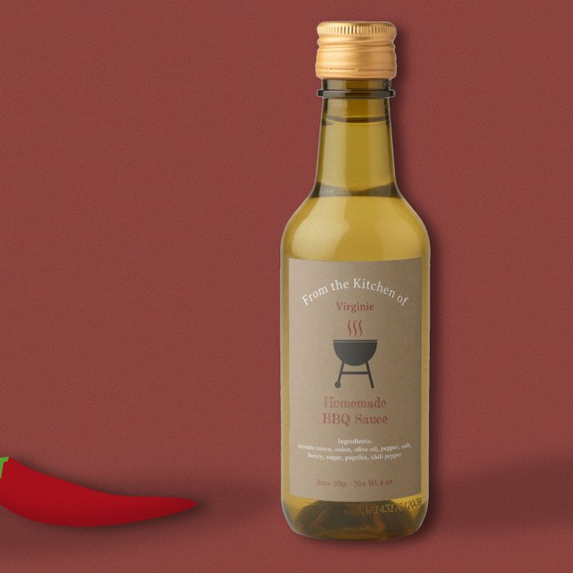 Kraft & Rustic Barbecue Sauce BBQ Bottle Label (Kraft & Rustic Barbecue Sauce BBQ Bottle Label)