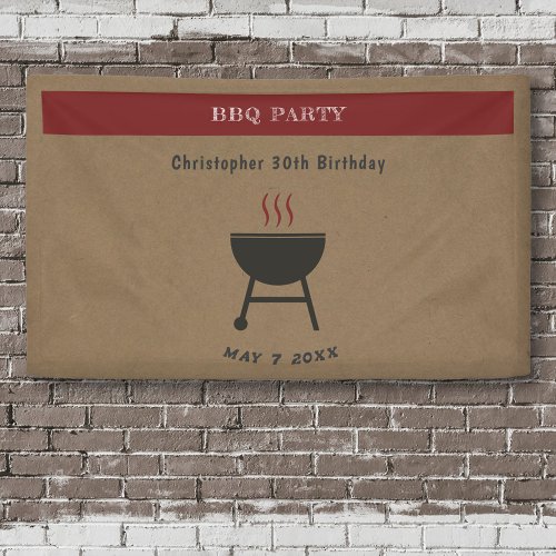 Kraft  Rustic BBQ Party Birthday  Banner
