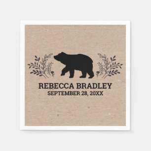 Kraft Rustic Bear Lumberjack Baby Shower Napkin
