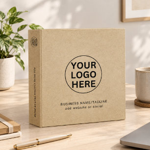 Kraft Rustic Binder l Branded Business Logo & Text