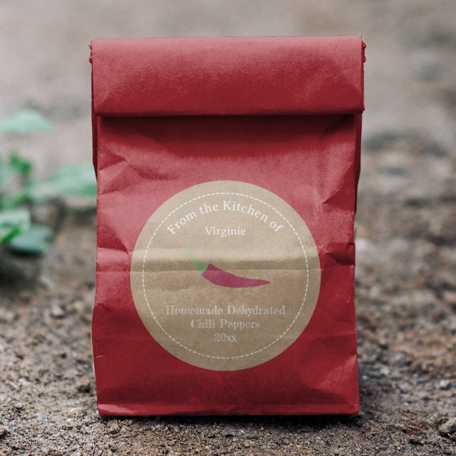 Kraft & Rustic Chili Peppers Label Sticker (Kraft & Rustic Chili Peppers Label Sticker)