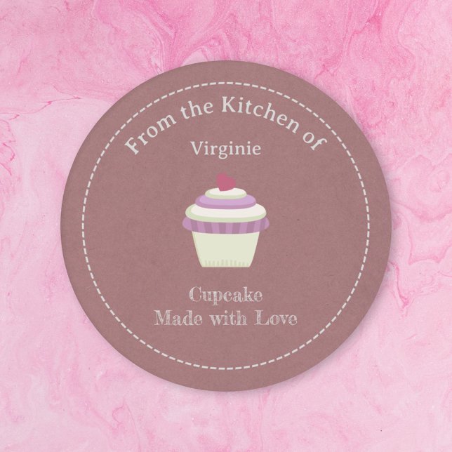 Kraft & Rustic Cupcake Label Sticker (Kraft & Rustic Cupcake Label Sticker)