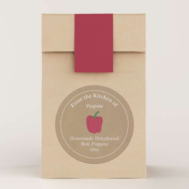 Kraft Rustic Dehydrated Bell Peppers Label Sticker (Kraft Rustic Dehydrated Bell Peppers Label Sticker)