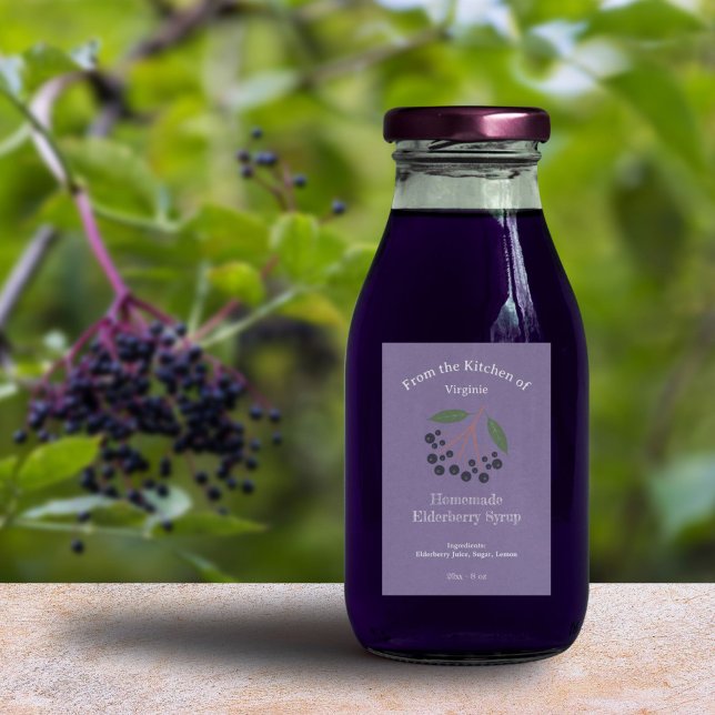 Kraft & Rustic Elderberry Syrup Bottle Label (Kraft & Rustic Elderberry Syrup Bottle Label)