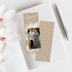Kraft Rustic Floral Illustration Photo Bookmark