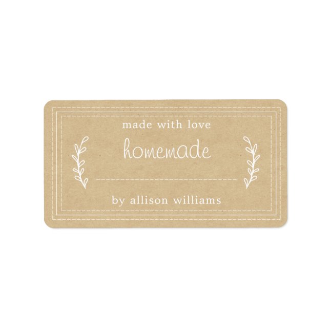 Kraft Rustic Homemade Label (Front)