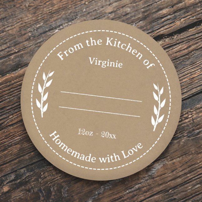 Kraft & Rustic Homemade with Love Label Sticker (Kraft & Rustic Homemade with Love Label Sticker)