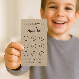 Kraft Rustic Kids Good Behavior Punch Card