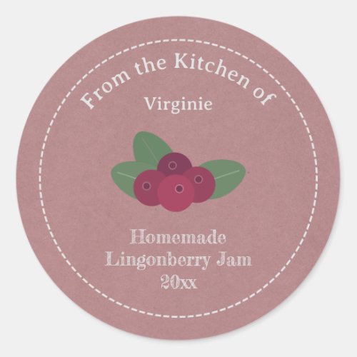 Kraft  Rustic Lingonberry Jam Label Sticker