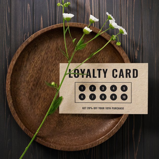 Kraft Rustic Logo | Modern Minimalist Business Loy Loyalty Card (Creator Uploaded)
