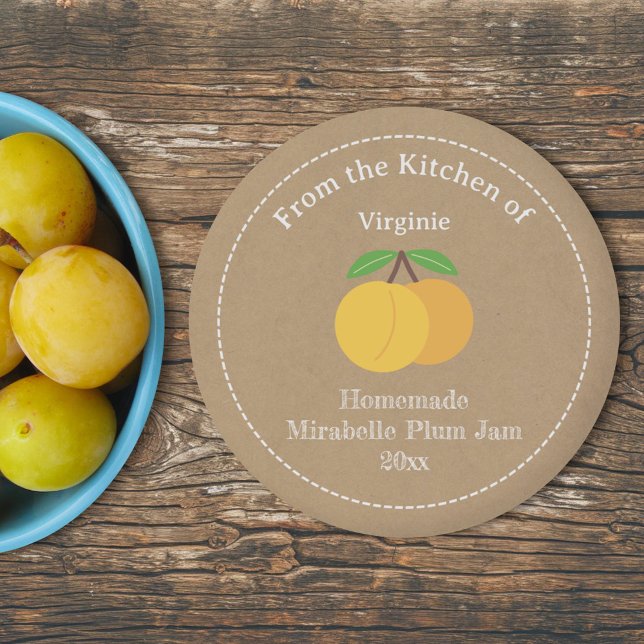 Kraft & Rustic Mirabelle Plum Jam Label Sticker (Kraft & Rustic Mirabelle Plum Jam Label Sticker)