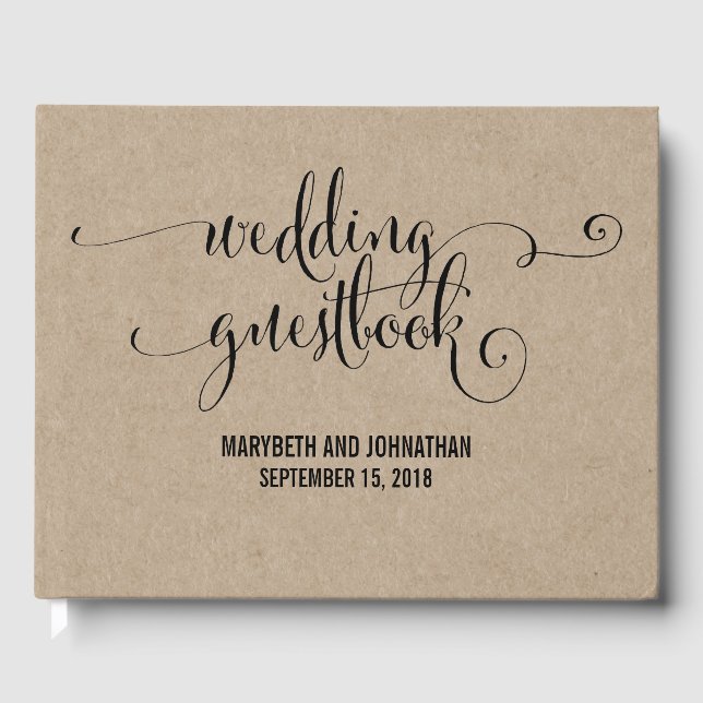 Kraft Rustic Modern We Do Wedding Guest Book (Front)