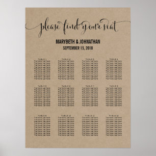 Kraft Rustic Modern We Do Wedding Seating Chart