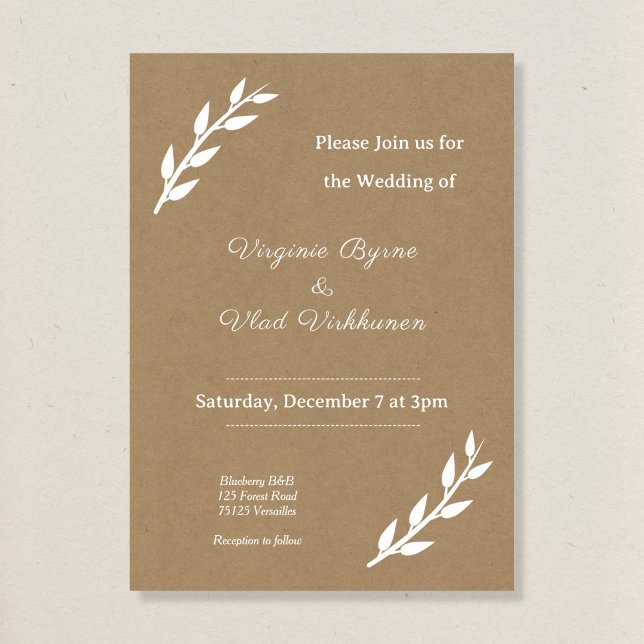 Kraft & Rustic Wedding Invitation (Creator Uploaded)