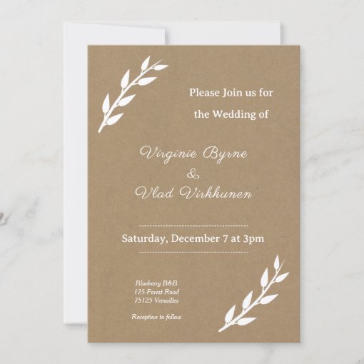 Kraft Rustic Wedding Invitation Zazzle