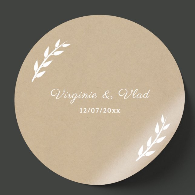 Kraft & Rustic Wedding Sticker (Kraft & Rustic Wedding Sticker)