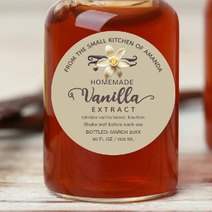 Kraft Script Custom Homemade Vanilla Extract Label