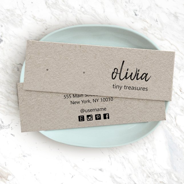 Kraft Script Stud Earring Display Card (Creator Uploaded)