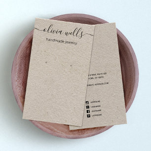 Kraft Signature Script Earring Display Business Ca Card