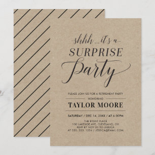 Kraft Simple Modern Surprise Retirement Party Invitation