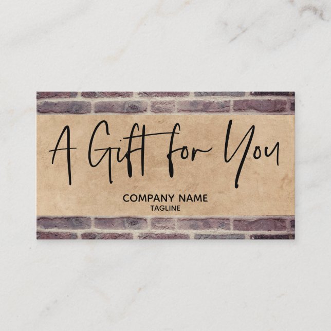 Kraft Simple & Rustic Business Gift Certificate (Front)