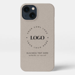 Kraft Style Business Custom Logo &amp; Text Rustic iPh iPhone 13 Case