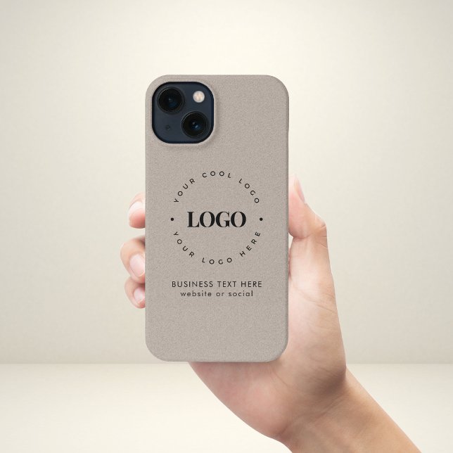 Kraft Style Business Custom Logo & Text Rustic iPh iPhone Case (Creator Uploaded)