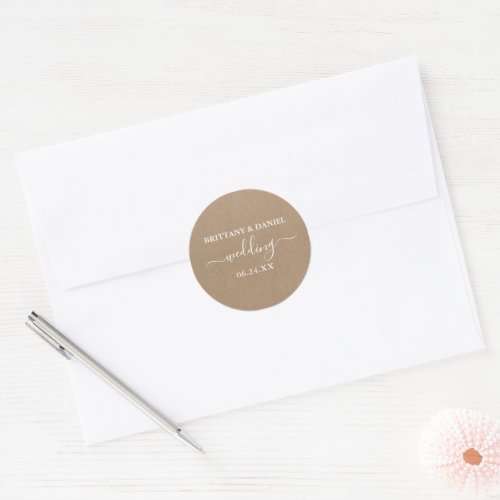 Kraft Style Calligraphy Wedding Envelope Seals
