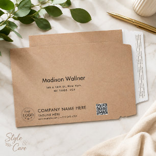Kraft Style Custom Address Envelope Mailers for Bu