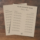 Kraft Style Elegant Restaurant Takeout Menu & Logo Flyer<br><div class="desc">This simple,  elegant template would be great for your business/promotional needs. Easily add your own details by clicking on the "personalize" option.</div>