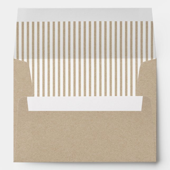Kraft Style Paper and White Stripes Envelope (Back (Bottom))