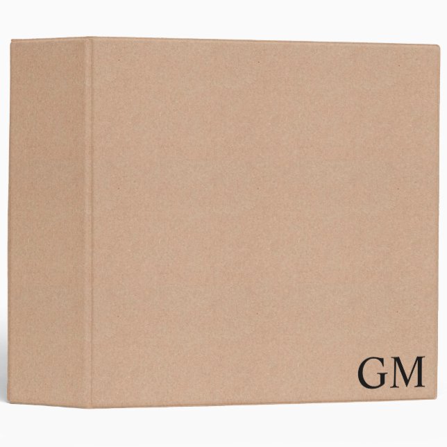 Kraft Style Pattern with Custom Text 3 Ring Binder (Front/Spine)