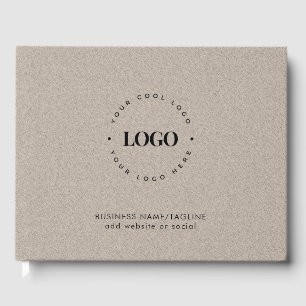 Kraft Style Rustic Business Company Custom Logo Guest Book