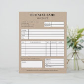 Kraft Style Simple Small Business Sales Invoice Letterhead (Standing Front)