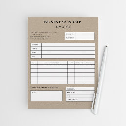 Kraft Style Simple Small Business Sales Invoice Letterhead