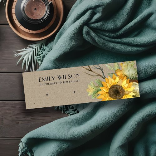 KRAFT SUNFLOWER AUTUMN WOOD STUD EARRING DISPLAY MINI BUSINESS CARD