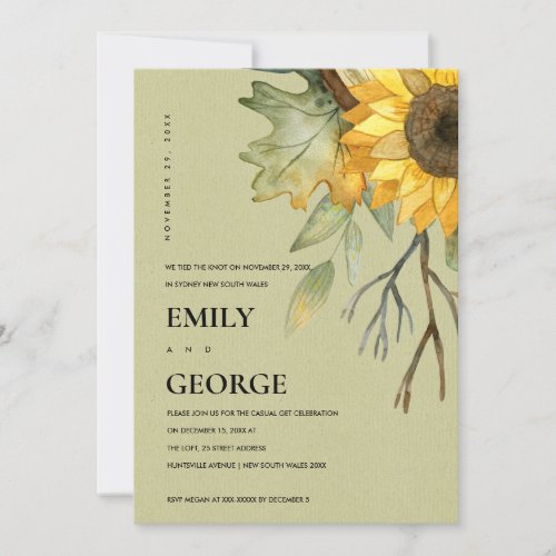 KRAFT SUNFLOWER FLORAL WE TIED THE KNOT CARD