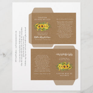 Kraft Sunflower Memorial Seed Packet DIY Template