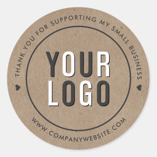 Kraft Thank You For Supporting My Small Business Classic Round Sticker