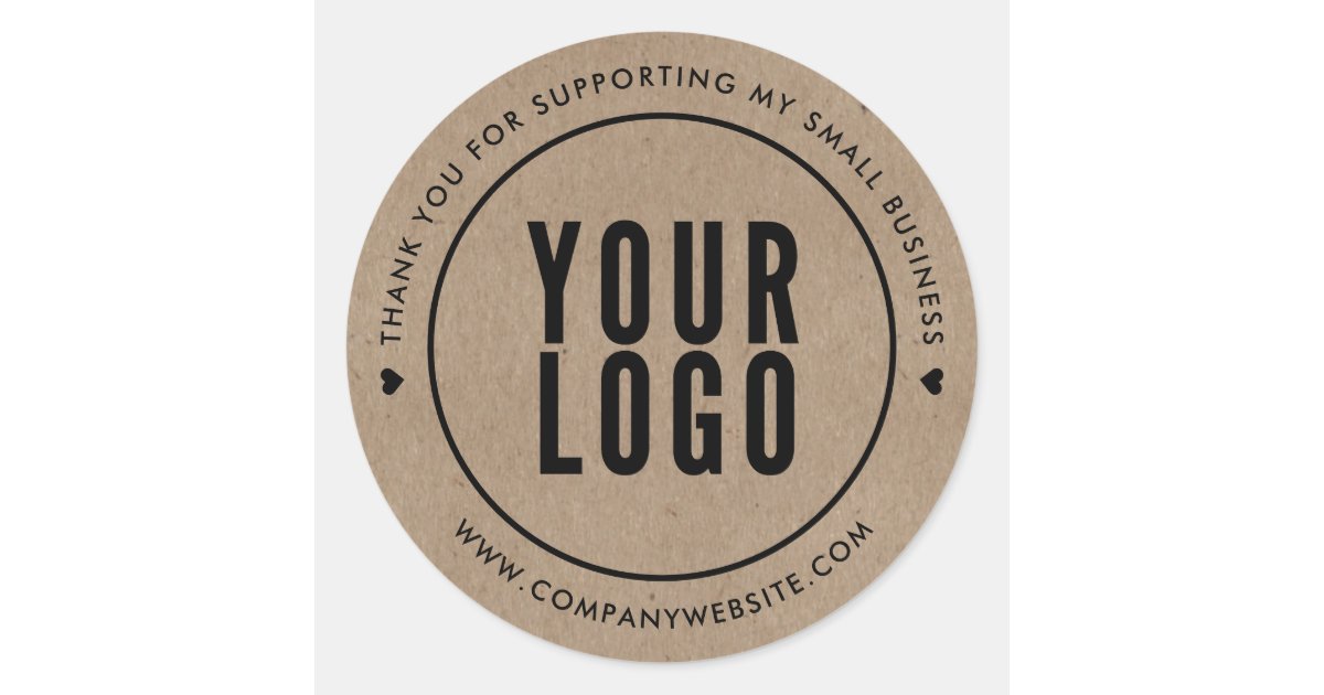 Kraft Thank You For Supporting My Small Business Classic Round Sticker ...