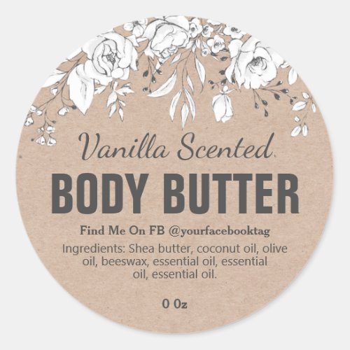 Kraft Vanilla Scent Body Butter Product Labels